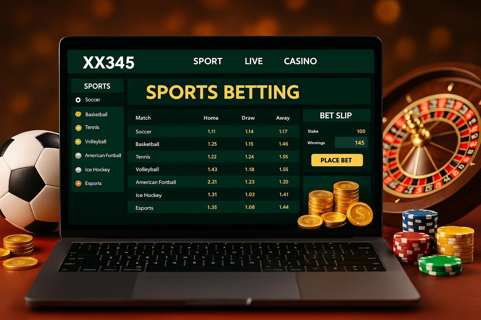 Aposte em apostas esportivas no cassino online XX345